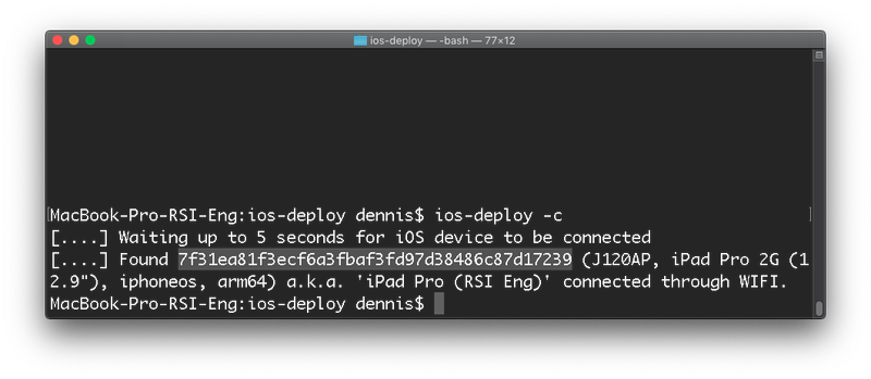 What you should see when you run ios-deploy